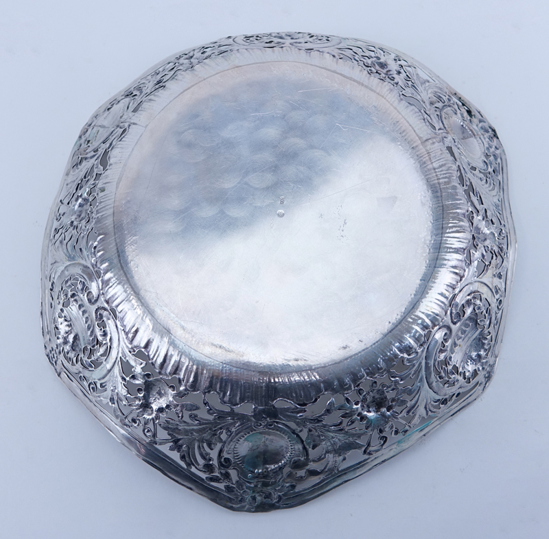 800 Silver Open Work Basket Bowl