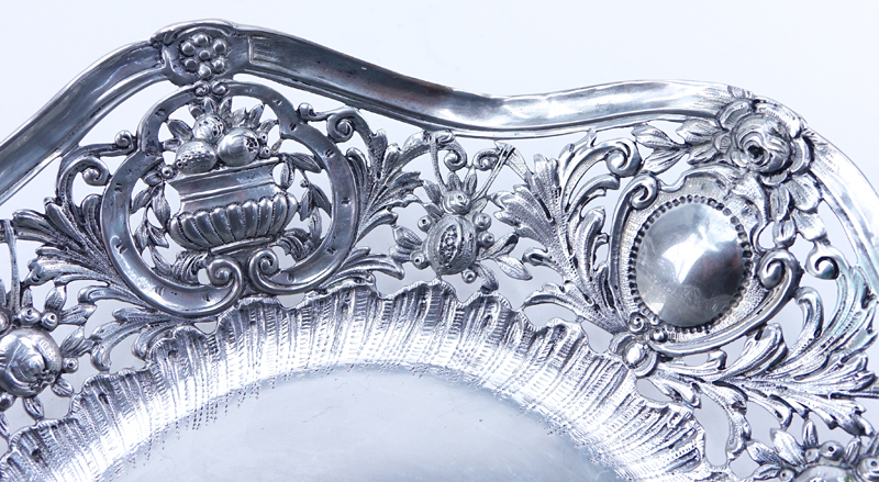 800 Silver Open Work Basket Bowl