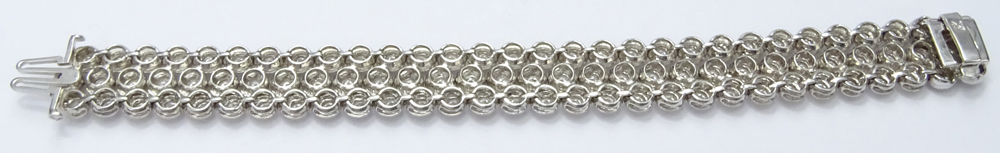 20.0 Carat Round Brilliant Cut Diamond and 18 Karat White Gold Bracelet.