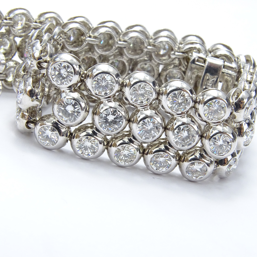 20.0 Carat Round Brilliant Cut Diamond and 18 Karat White Gold Bracelet.