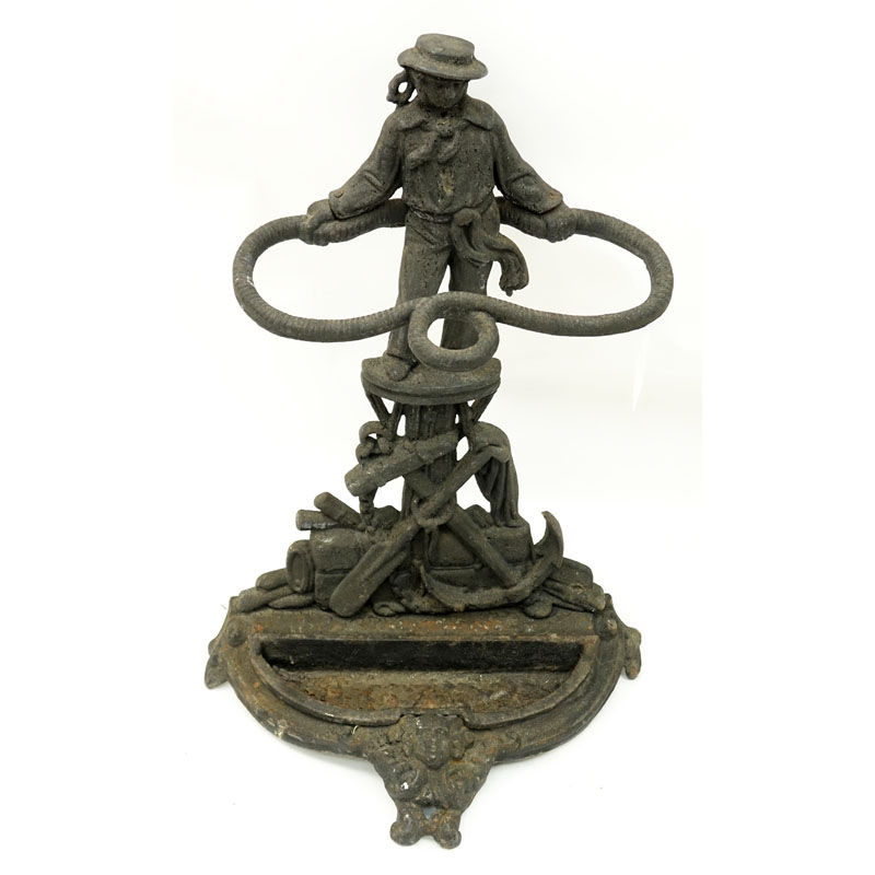 Late 19th Century Cast Iron Umbrella Stand in the Form of Jack Tar