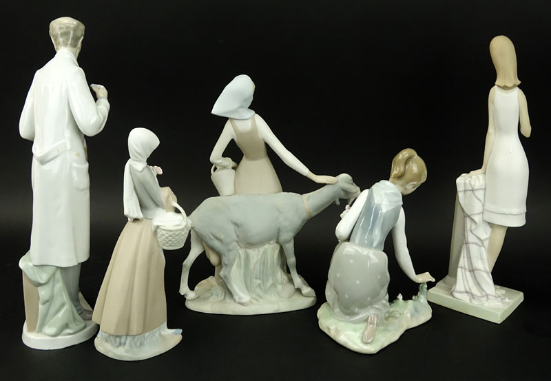 Collection of Five (5) Lladro Porcelain Figurines