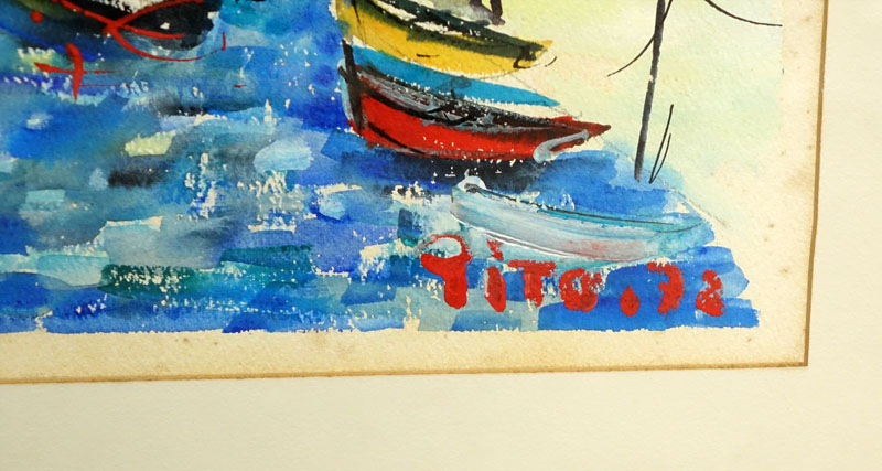 Pito (20th C) Gouache on paper "Portofino"