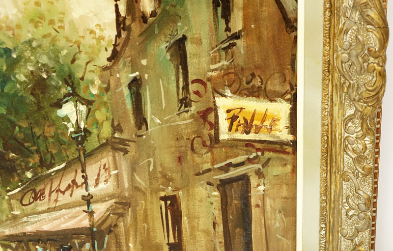 Antonio DeVity, Italian (1901 - 1993) Oil on canvas "Paris Street" Signed lower right, stamped en verso