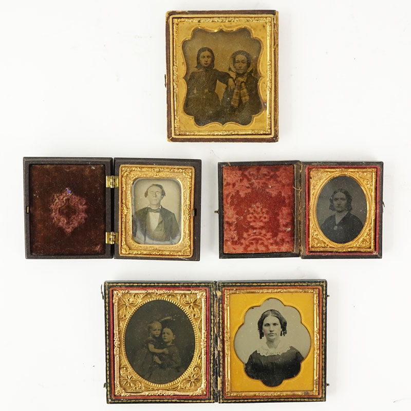 Lot of Four (4) 19th Century Cased Daguerreotypes