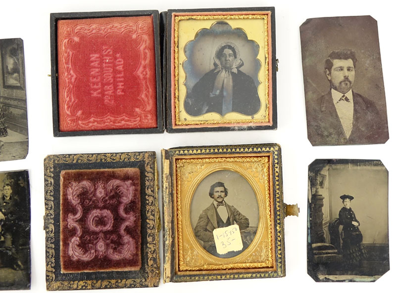 Lot of Eight (8) 19th Century Daguerreotypes