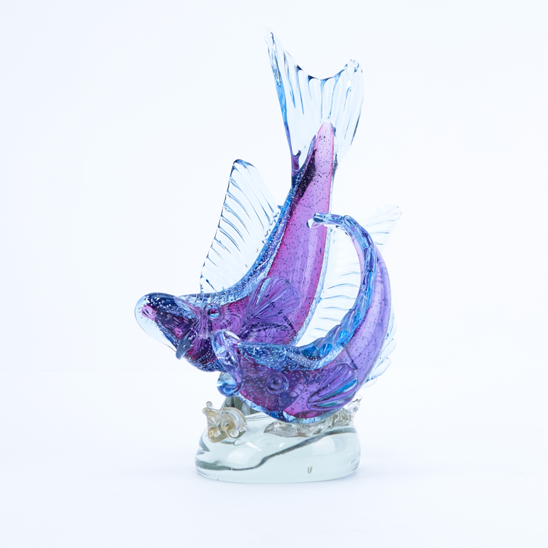 Vintage Murano Art Glass Fish Group