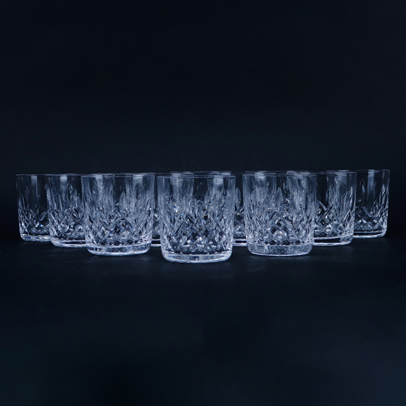 Twelve (12) Waterford Style Cut Glass Old Fashioned Glasses