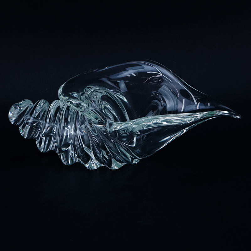 Licio Zanetti Murano Glass Large Conch Shell