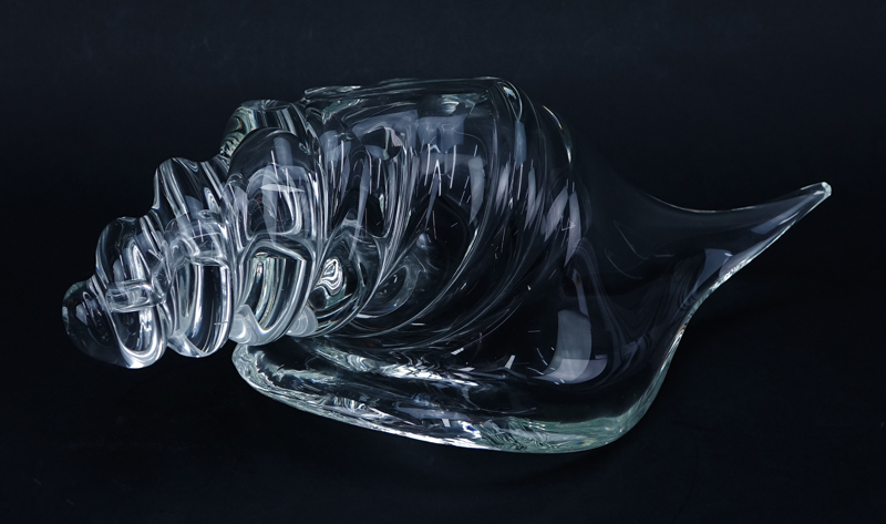 Licio Zanetti Murano Glass Large Conch Shell