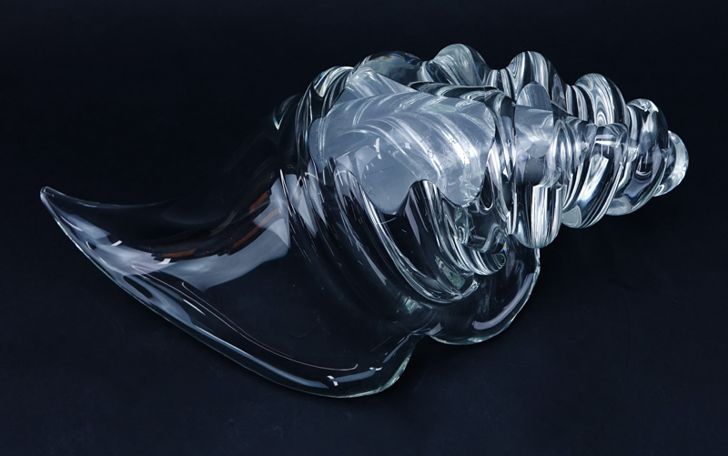 Licio Zanetti Murano Glass Large Conch Shell