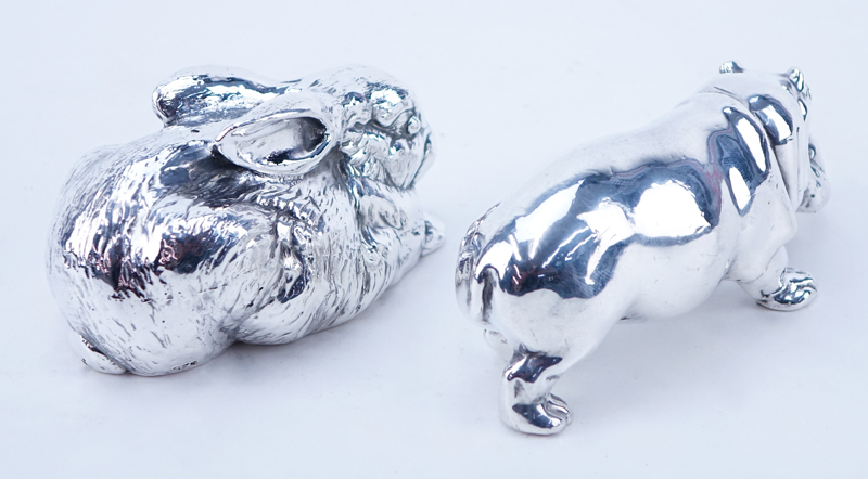 Two (2) Silver Clad Animal Figures