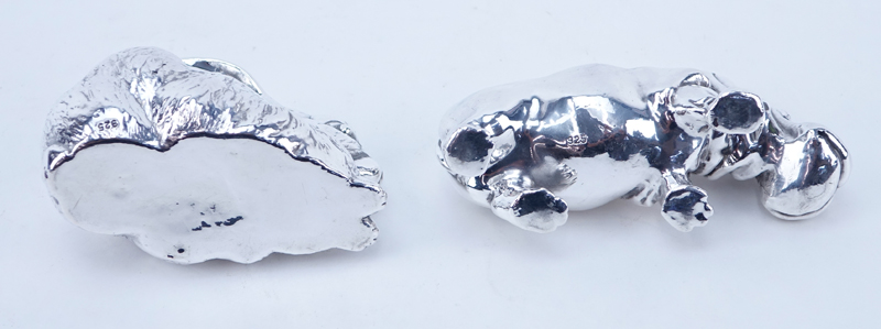 Two (2) Silver Clad Animal Figures