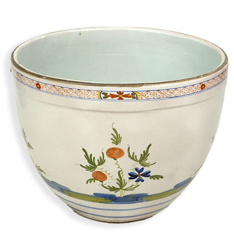 Large Italian Style Faience Ceramic Planter