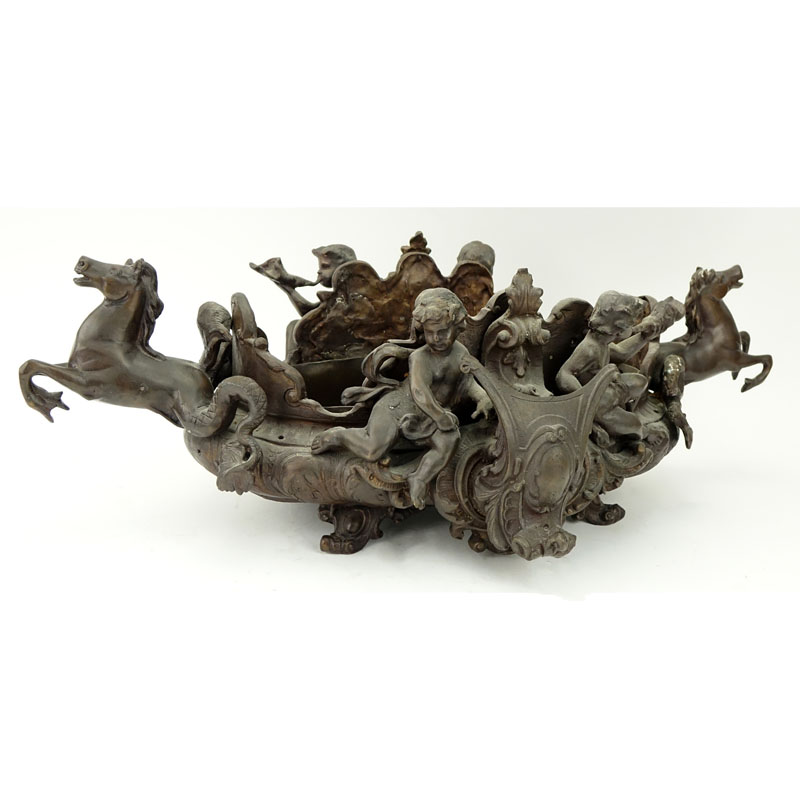 Very Large and Heavy Figural Bronze Centerpiece