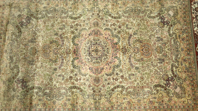 Semi Antique Persian Style Silk Rug