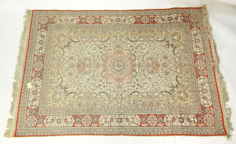 Semi Antique Persian Style Silk Rug