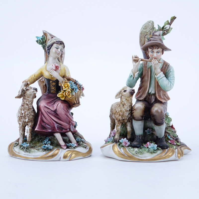 Two (2) Works Of Art Italy Porcelain Figurines