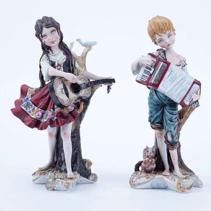 Two (2) Works Of Art Italy Porcelain Figurines