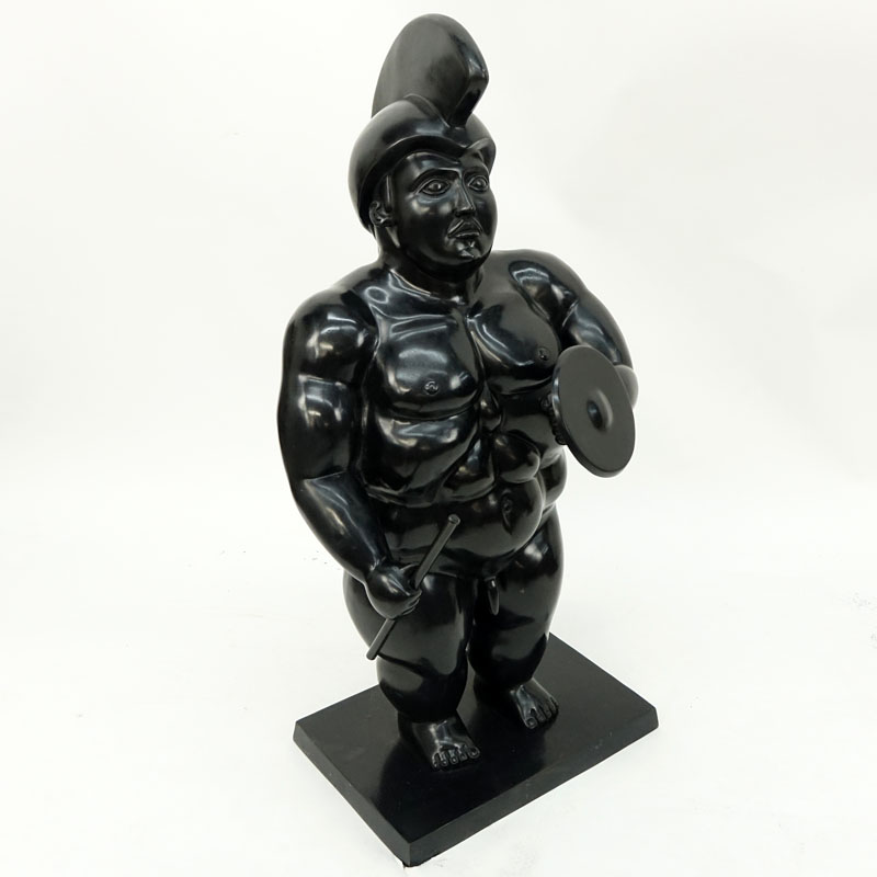 After: Fernando Botero, Colombian (b. 1932) Bronze sculpture "The Gladiator" 