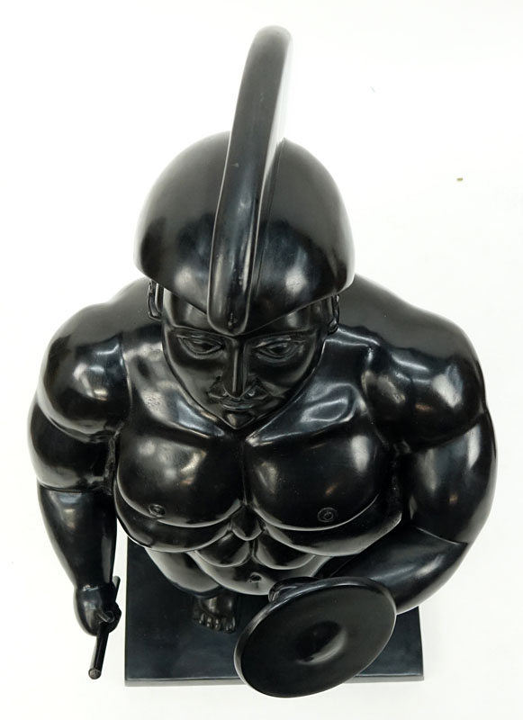 After: Fernando Botero, Colombian (b. 1932) Bronze sculpture "The Gladiator" 