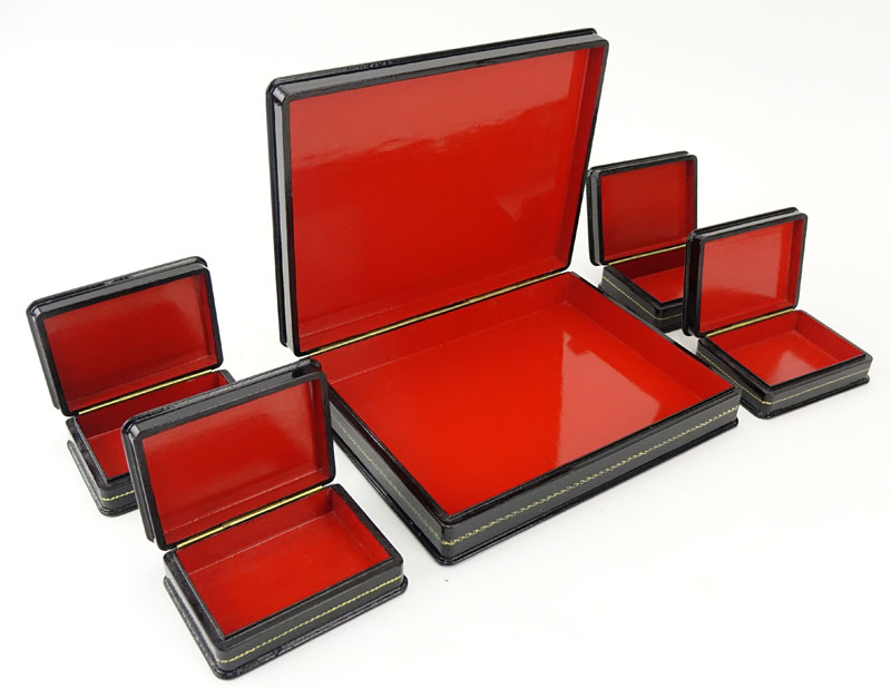 Large Russian Lacquer Box with Four (4) Smaller Boxes Inside