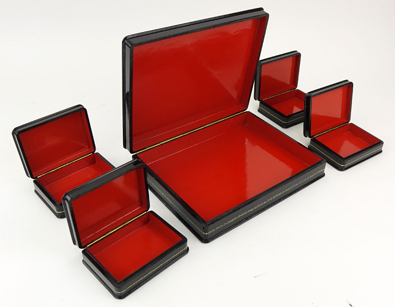 Large Russian Lacquer Box with Four (4) Smaller Boxes Inside