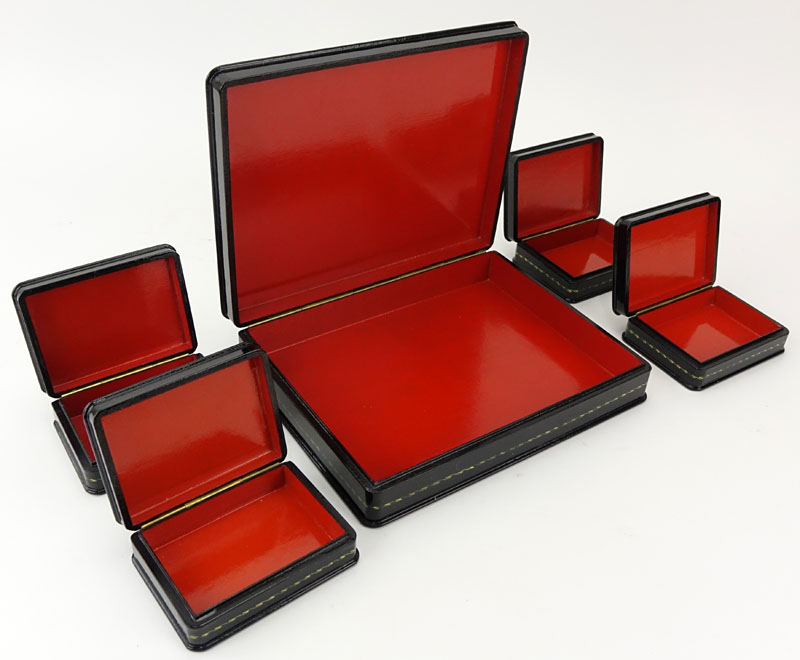 Large Russian Lacquer Box with Four (4) Smaller Boxes Inside