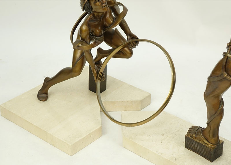 Diane Risa Sher, American (20th C.) Two Part Bronze Sculpture "Universal Condition"