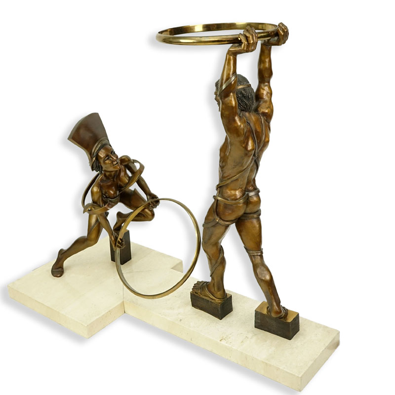 Diane Risa Sher, American (20th C.) Two Part Bronze Sculpture "Universal Condition"