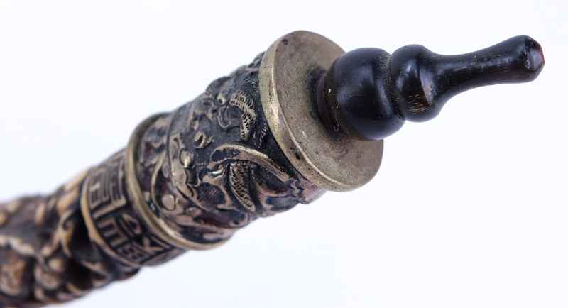 Chinese Carved Bone Opium Pipe