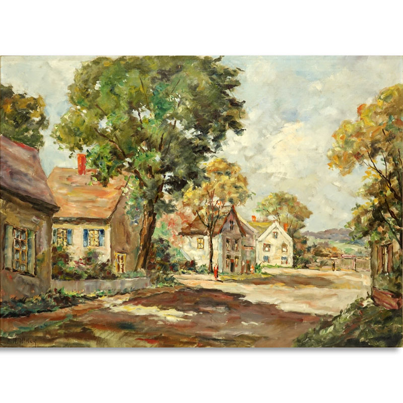 Frances H. McKay American (born1880- ) Oil on Canvas "Village Road". 