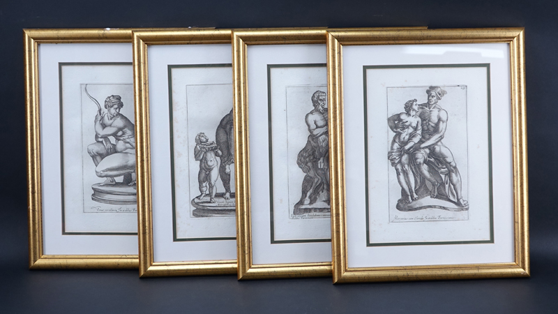 Set of Four (4) Antique Italian Etchings