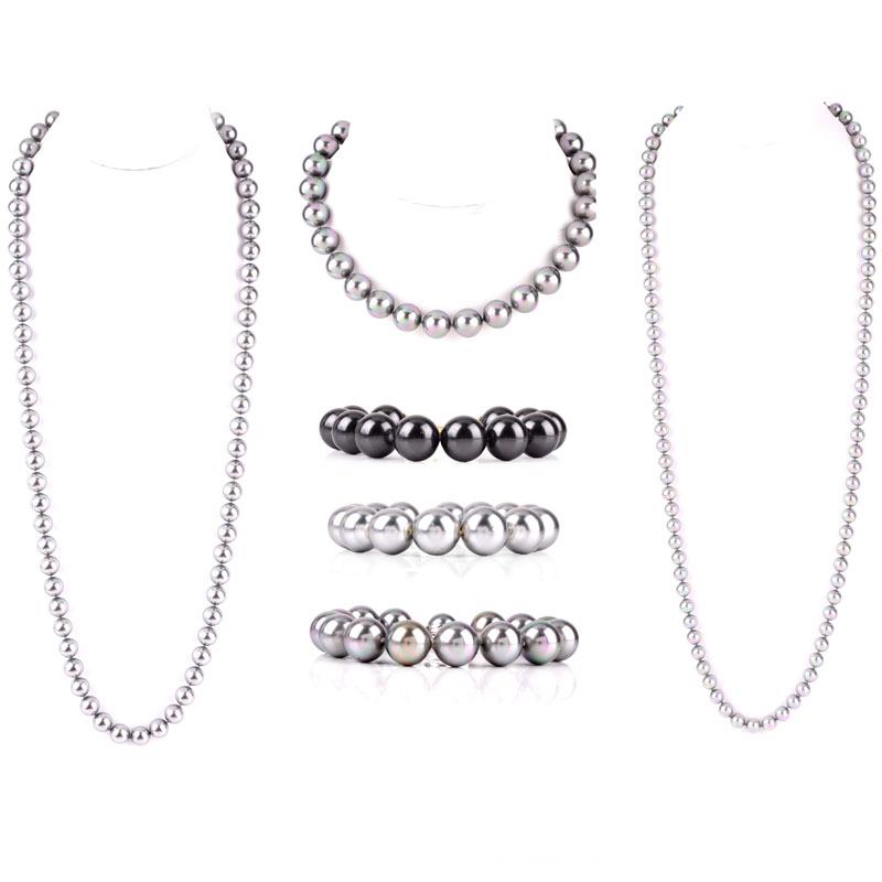 Four (4) Majorica Pearl Necklaces and Bracelet