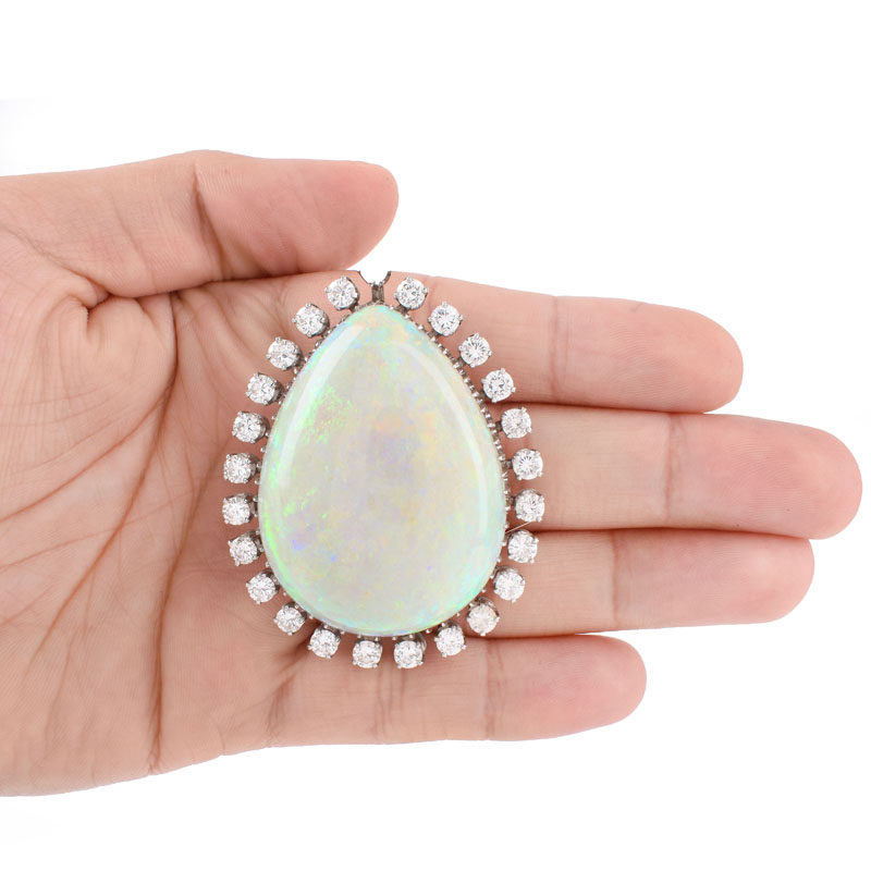 Large Vintage K. Goldschmidt Jewelers Pear Shape Opal