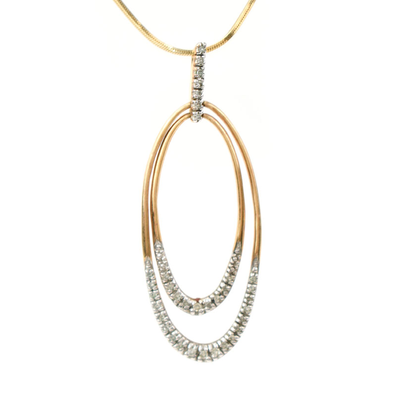 10 Karat Yellow Gold And Diamond Pendant Necklace