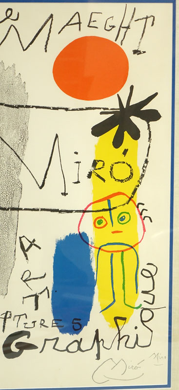 After: Joan Miro, Spanish   (1893 - 1983) "Galerie Maeght Miro Sculptures Art Graphique" Poster, Signed Lower Right