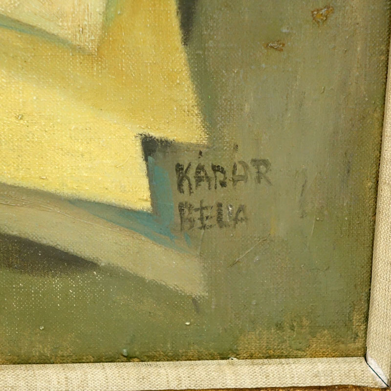 Attributed to Bela Kadar, Hungarian (1877 - 1956) Oil on Canvas "Composition" Signed Lower Right