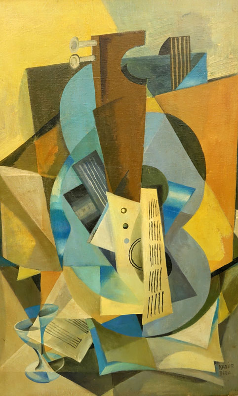 Attributed to Bela Kadar, Hungarian (1877 - 1956) Oil on Canvas "Composition" Signed Lower Right