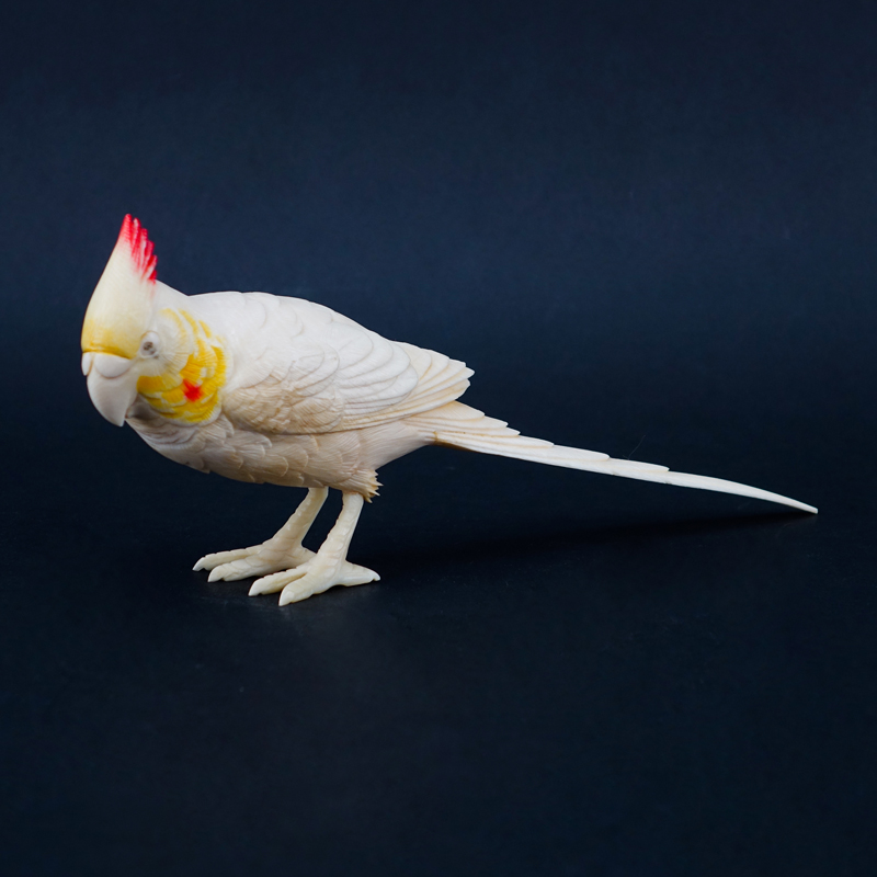 Vintage Chinese Carved Ivory Bird Figurine