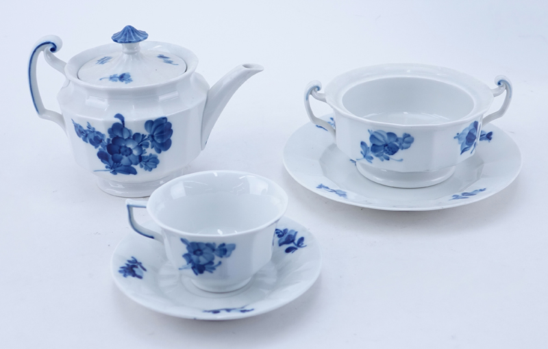 Sixty-Four (64) Pieces Royal Copenhagen Blue Flowers Dinnerware