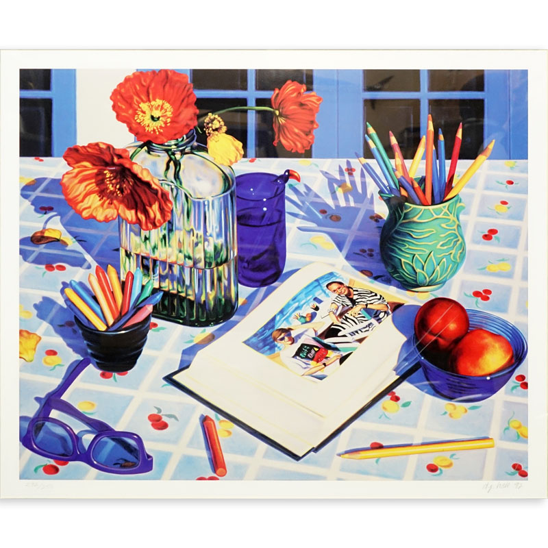 D J Hall, American (born 1951) Color lithograph "Still Life"