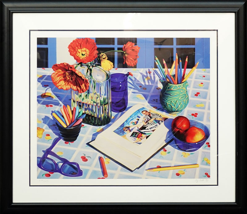 D J Hall, American (born 1951) Color lithograph "Still Life"