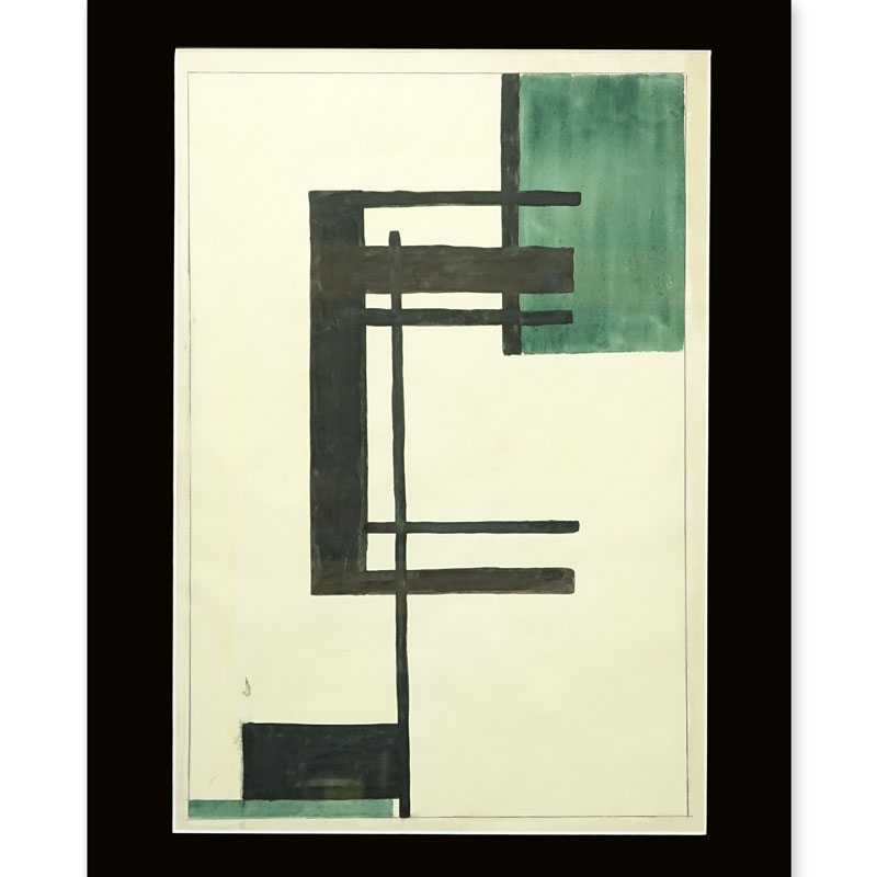 Attributed to: Jean Helion, French (1904 - 1987) Watercolor on paper "Abstract Composition"