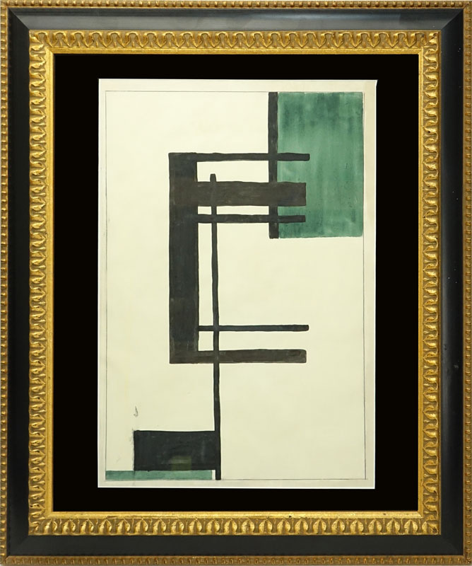 Attributed to: Jean Helion, French (1904 - 1987) Watercolor on paper "Abstract Composition"