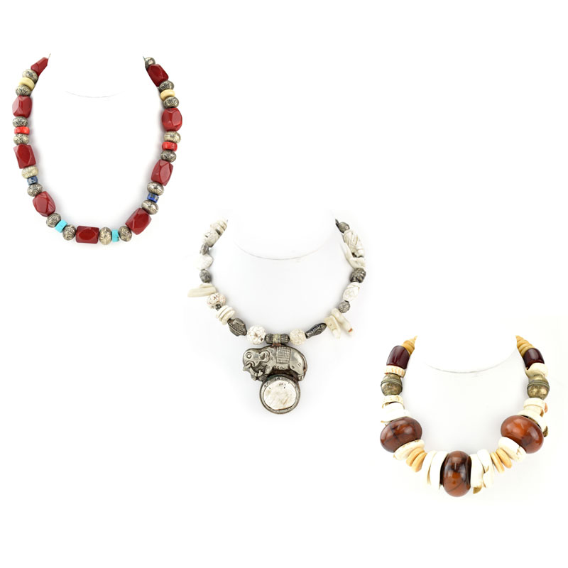 Three (3) Chunky Boho Style Necklaces