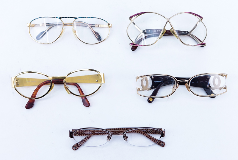 Lot of Five Retro Designer Eyeglass Frames