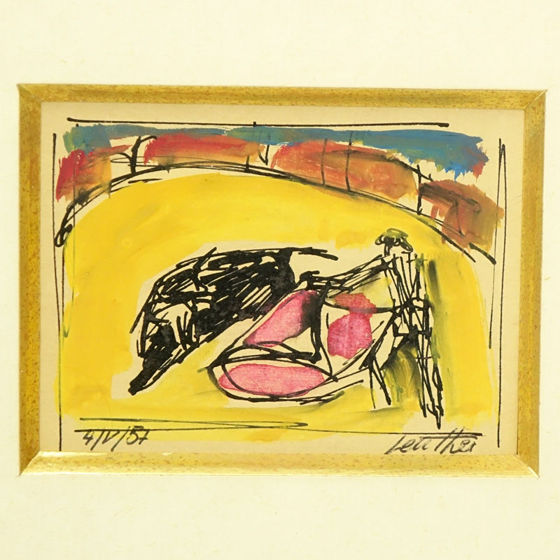 Wolf Reuther, German (1917 - 2004) Ink/Wash "Olle"