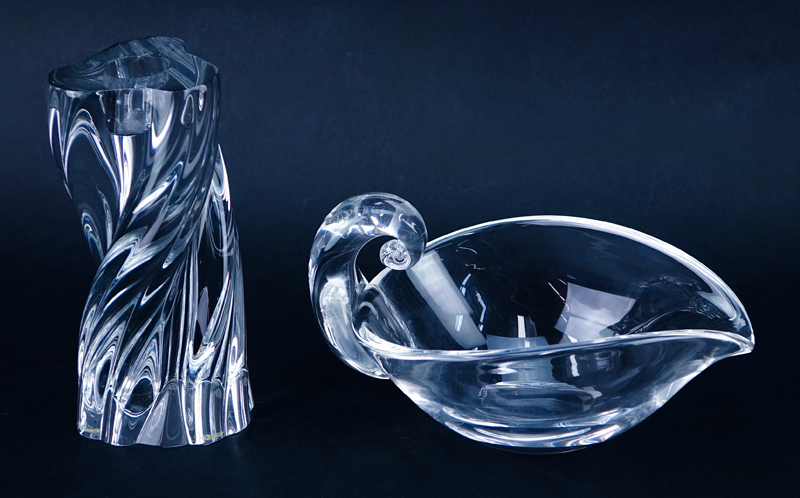 Collection of Lalique, Steuben and Baccarat Crystal Table Top Items