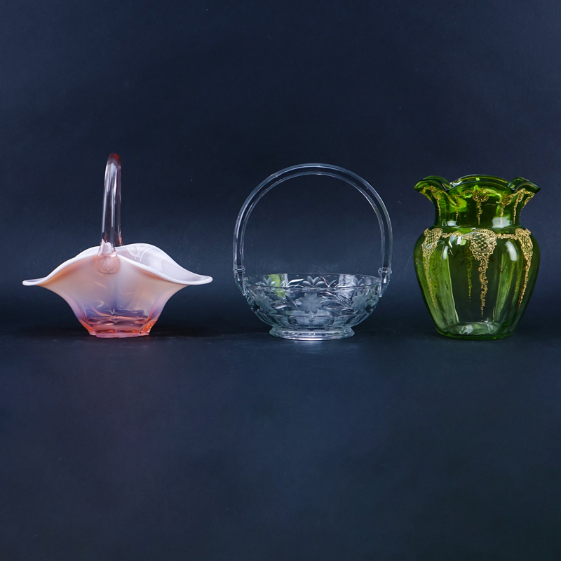 Grouping of Three (3) Art Glass Tablewares